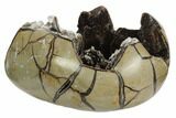 Septarian Dragon Egg Geode - Black Crystals #123049-2